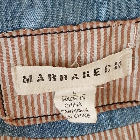 Anthropologie Marrakech Chambray Utility Lightweight Jacket Blue Size Large - Picture 11 of 11